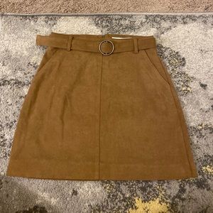 Brown suede skirt